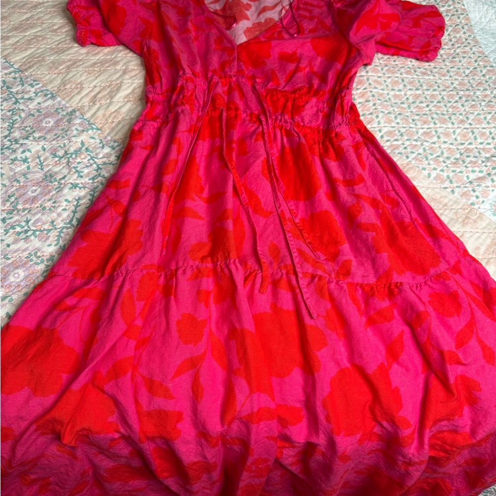 Kate Spade Red Floral Midi Dress